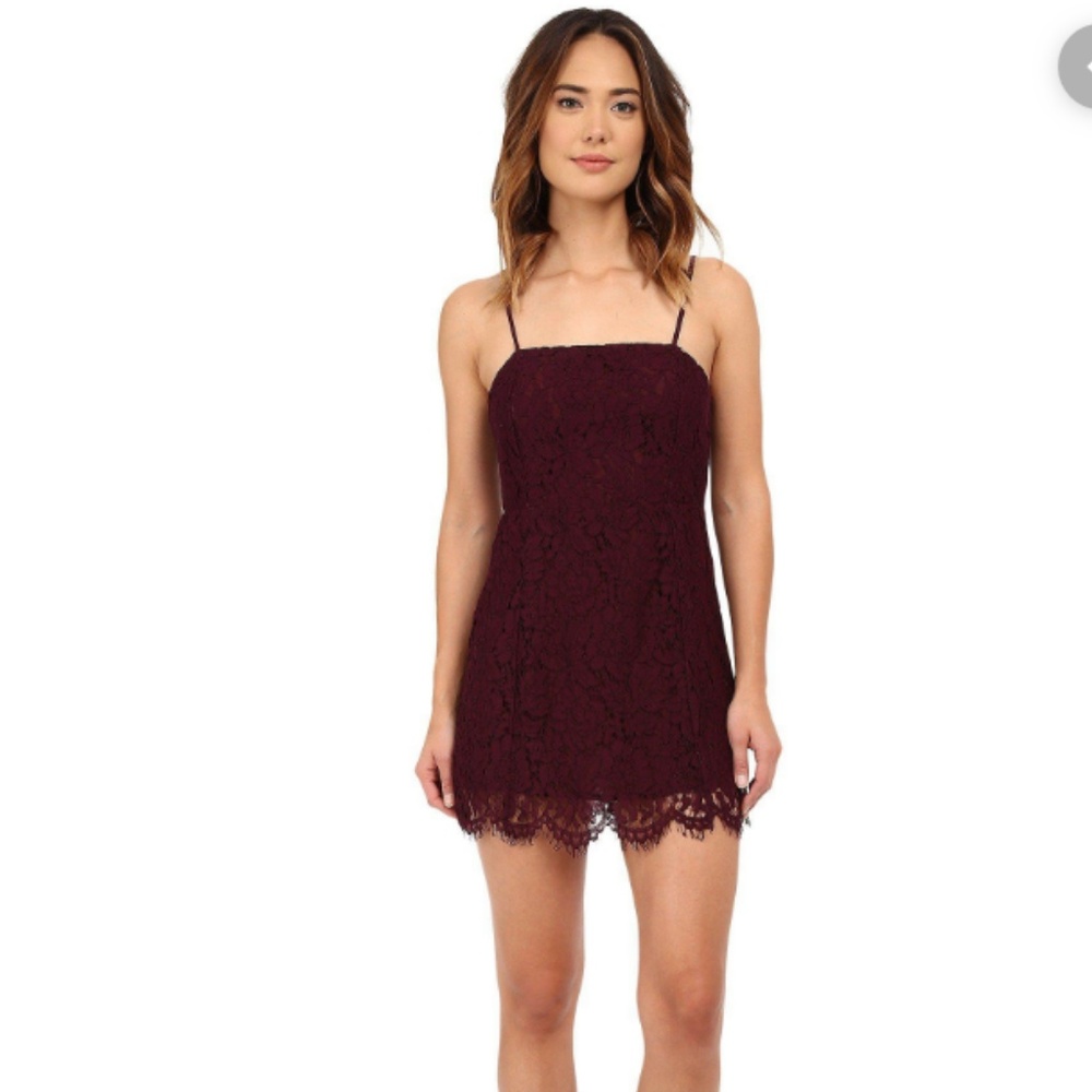 Chaser lace mini dress with scalloped edge